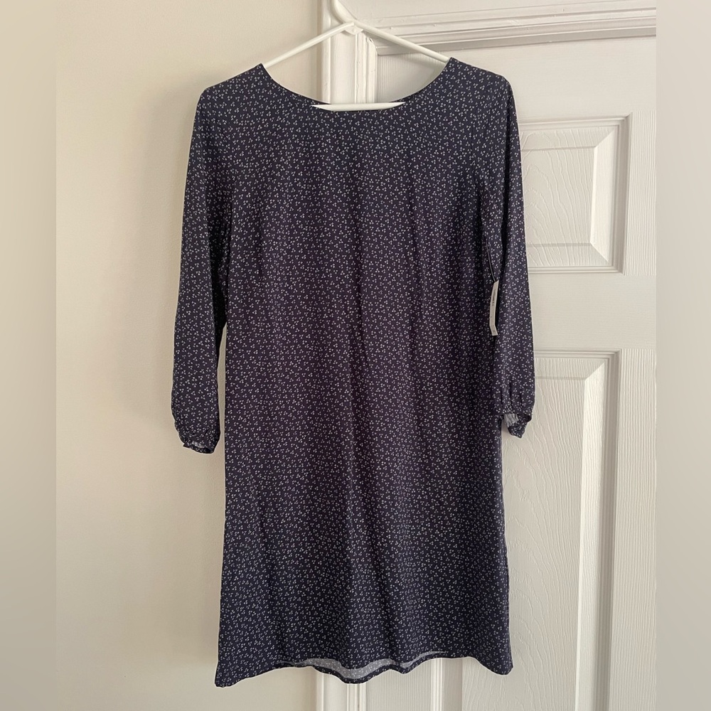 Navy blue + floral dress